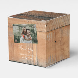 Rustic Wood Photo Wedding Bedankdoosjes