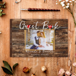 Rustic Wood Photo Wedding Gastenboek