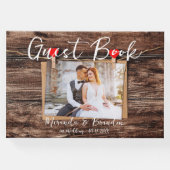 Rustic Wood Photo Wedding Gastenboek (Voorkant)