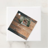 Rustic Wood Photo Wedding Gift Bedankjes Labels (In situ)