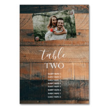 Rustic Wood Photo Wedding Guest Names