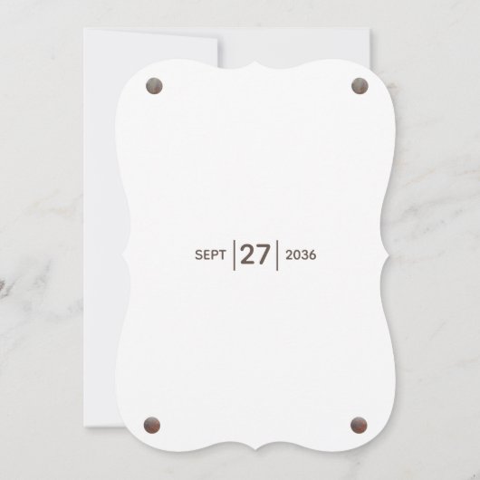 Rustic Wood Photo Wedding Invitting Kaart (Achterkant)