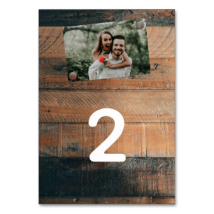 Rustic Wood Photo Wedding Kaart