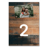 Rustic Wood Photo Wedding Kaart (Voorkant)