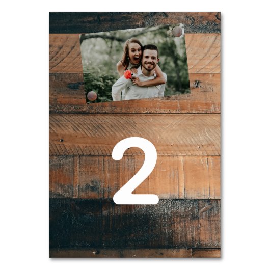 Rustic Wood Photo Wedding Kaart (Voorkant)