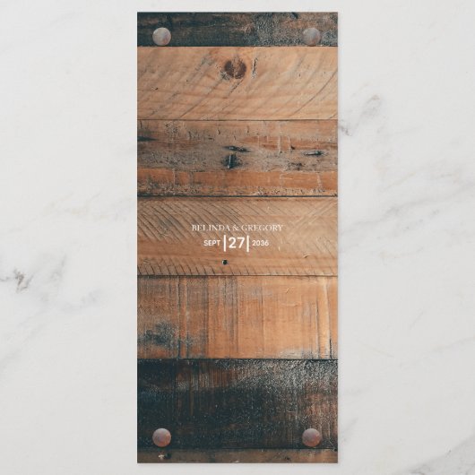 Rustic Wood Photo Wedding Menu (Achterkant)