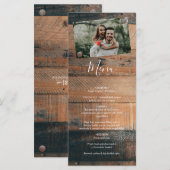 Rustic Wood Photo Wedding Menu (Voorkant / Achterkant)