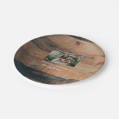 Rustic Wood Photo Wedding Papieren Bordje (Gekanteld)