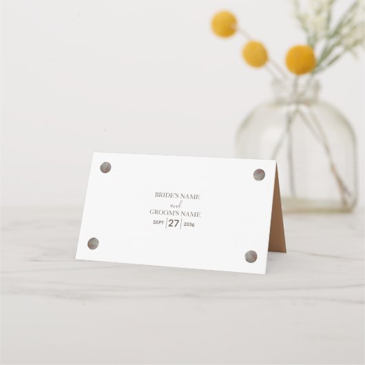 Rustic Wood Photo Wedding Place Card Plaatskaartje (Achterkant)