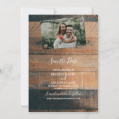 Rustic Wood Photo Wedding Save The Date (Voorkant)