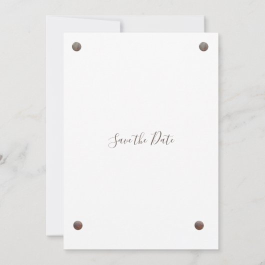 Rustic Wood Photo Wedding Save The Date (Achterkant)