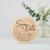 Rustic Wood Photo Wedding Save the Date Kaart (Staand voorkant)