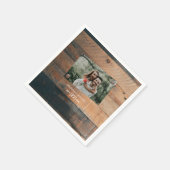 Rustic Wood Photo Wedding Servet (Hoek)