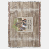 Rustic Wood & Pine Branch - kerstfamilie Foto Deken (Voorkant Verticaal)