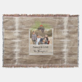 Rustic Wood & Pine Branch - kerstfamilie Foto Deken (Voorkant)