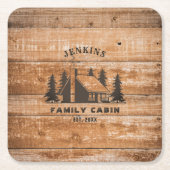 Rustic Wood Pine Forest Cabin Lodge Personalized Kartonnen Onderzetters (Voorkant)