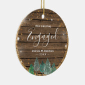 Rustic Wood Pine Trees kerst Keramisch Ornament (Rechts)