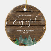 Rustic Wood Pine Trees kerst Keramisch Ornament (Voorkant)