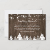 Rustic Wood Pine Trees Wedding Details Kaart (Voorkant)