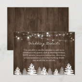 Rustic Wood Pine Trees Wedding Details Kaart (Voorkant / Achterkant)