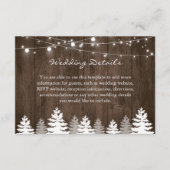 Rustic Wood Pine Trees Wedding Details Receptie Informatiekaartje (Voorkant)