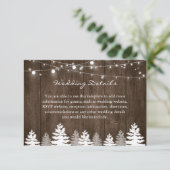 Rustic Wood Pine Trees Wedding Details Receptie Informatiekaartje (Staand voorkant)