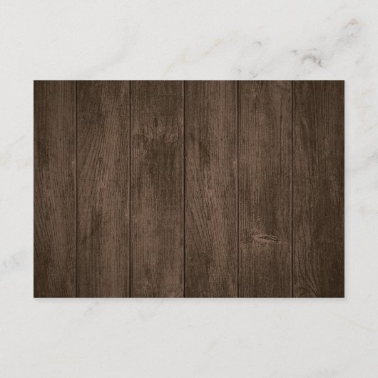 Rustic Wood Pine Trees Wedding Details Receptie Informatiekaartje (Achterkant)
