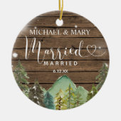 Rustic Wood Pine Trees Wedding Ornament Gift (Voorkant)