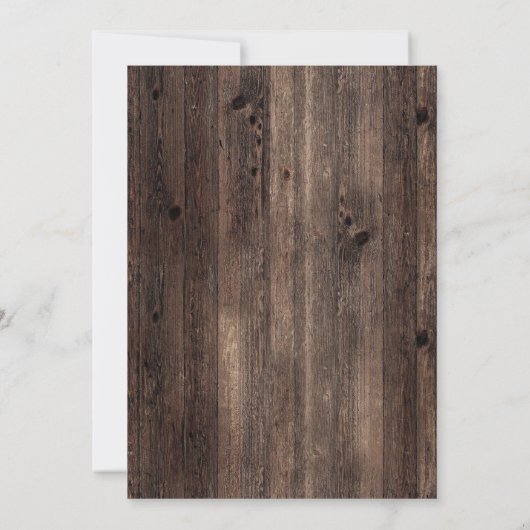 Rustic Wood Pink Blue Floral String Lights Wedding Kaart (Achterkant)