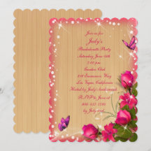 Rustic Wood Pink Floral Bachelorette Party