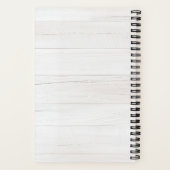 Rustic Wood Pink Floral Watercolor Monogram Notitieboek (Achterkant)