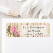 Rustic Wood Pink Rose Shabby Return Address Labels (Insitu)