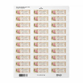 Rustic Wood Pink Rose Shabby Return Address Labels (Full Sheet)