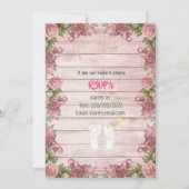Rustic Wood Pink Roses Baby shower Kaart (Achterkant)