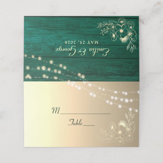 Rustic Wood Place Card Plaatskaartje (Buitenkant ongevouwen)