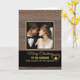 Rustic Wood plank Vrolijk kerstfeest voor mijn man Kaart