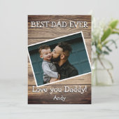 Rustic Wood Planks 2 Foto Best Pap Ever Feestdagenkaart (Staand voorkant)