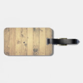 Rustic Wood Planks Black Laurels & Initiaal Letter Bagagelabel (Achterkant horizontaal)