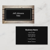 Rustic Wood Planks Black Visitekaartje (Voorkant / Achterkant)