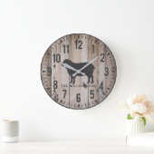 Rustic Wood Planks Custom Family Name Sheep Grote Klok (Huis)