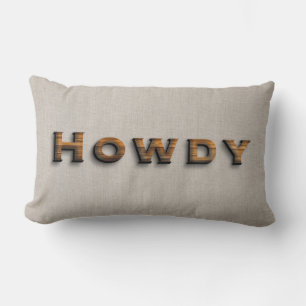 Rustic Wood Planks Howdy Typografie Kussen