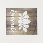 Rustic Wood Planks Namaste White Lotus Yoga Wandkleed (Voorkant (horizontaal))