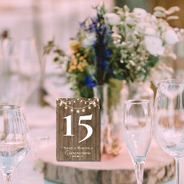 Rustic Wood Planks String of Lights Quinceañera Kaart