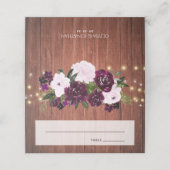 Rustic Wood Plum Floral String Lights Wedding Plaatskaartje (Buitenkant ongevouwen)