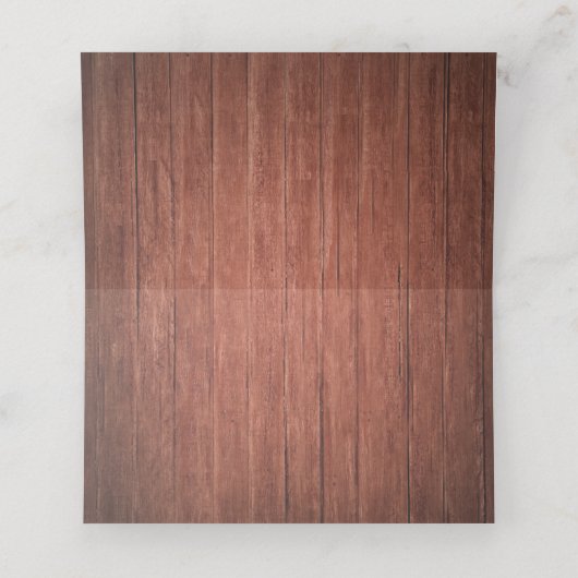 Rustic Wood Plum Floral String Lights Wedding Plaatskaartje (Binnenkant ongevouwen)