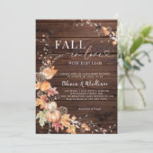 Rustic Wood Pompoen Herfst in Liefde Baby shower Kaart (Staand voorkant)