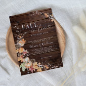 Rustic Wood Pompoen Herfst in Liefde Baby shower Kaart