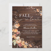 Rustic Wood Pompoen Herfst in Liefde Vrijgezellenf Kaart (Voorkant)