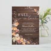 Rustic Wood Pompoen Herfst in Liefde Vrijgezellenf Kaart (Staand voorkant)