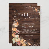 Rustic Wood Pompoen Herfst in Liefde Vrijgezellenf Kaart (Voorkant / Achterkant)